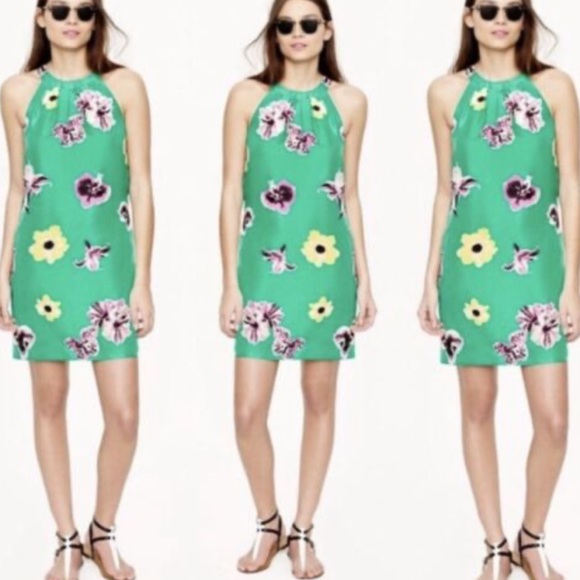 J. Crew Dresses & Skirts - J. CREW GREEN FLORAL MINI DRESS Size 4